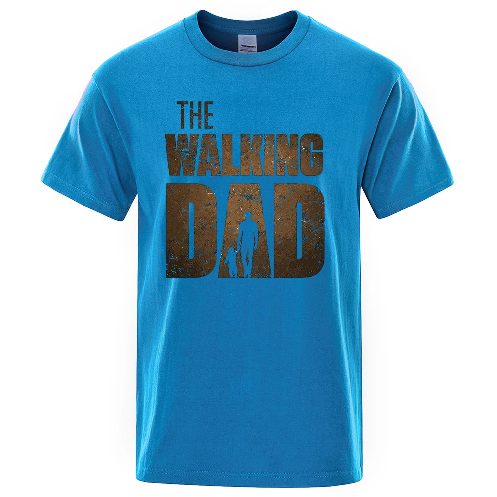 The Walking Dad Funny Street Printed T-Shirts Men Fashion Summer Tshirt Loose Oversized Cotton Short Sleeves Casual Hip Hop Tees