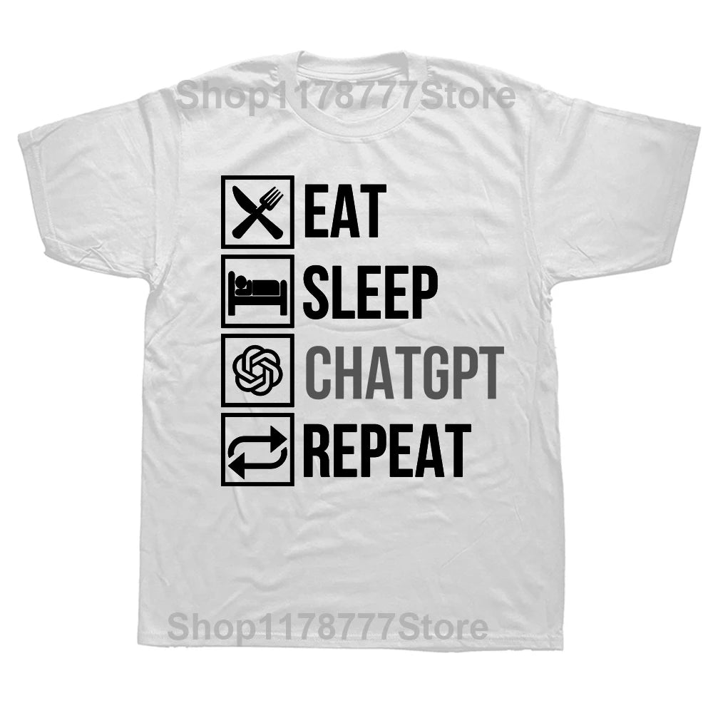 ChatGPT University Code Chat GPT Developer Programmer Coder Artwork Creative Graphics Unisex Tops Think Less Letters T Shirts