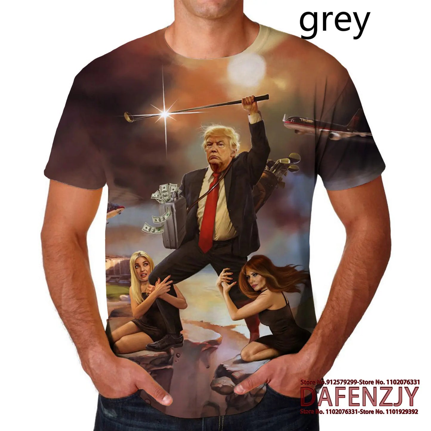 Men's Novelty 3D Print T-Shirts Trump 2025 Pattern Abstract Short Sleeve Tee