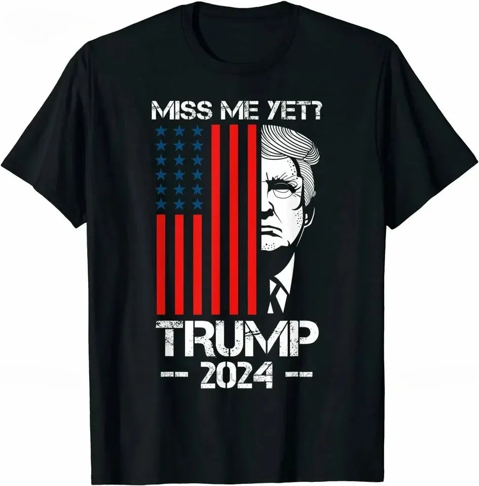 2024 Donald Trump President America  Casual USA Leisure O-neck Style Print Loose Camisetas T-shirt Hip Hop Street T-shirts 01336