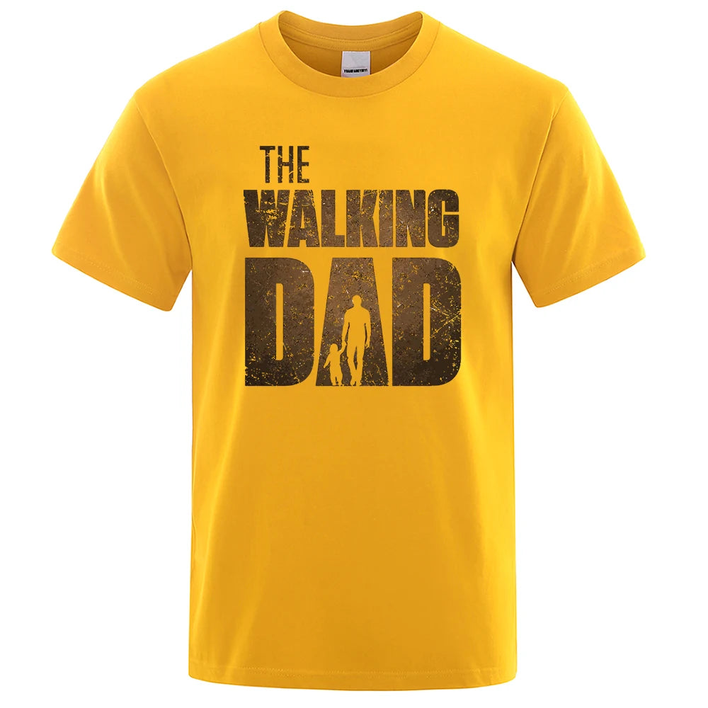 The Walking Dad Funny Street Printed T-Shirts Men Fashion Summer Tshirt Loose Oversized Cotton Short Sleeves Casual Hip Hop Tees