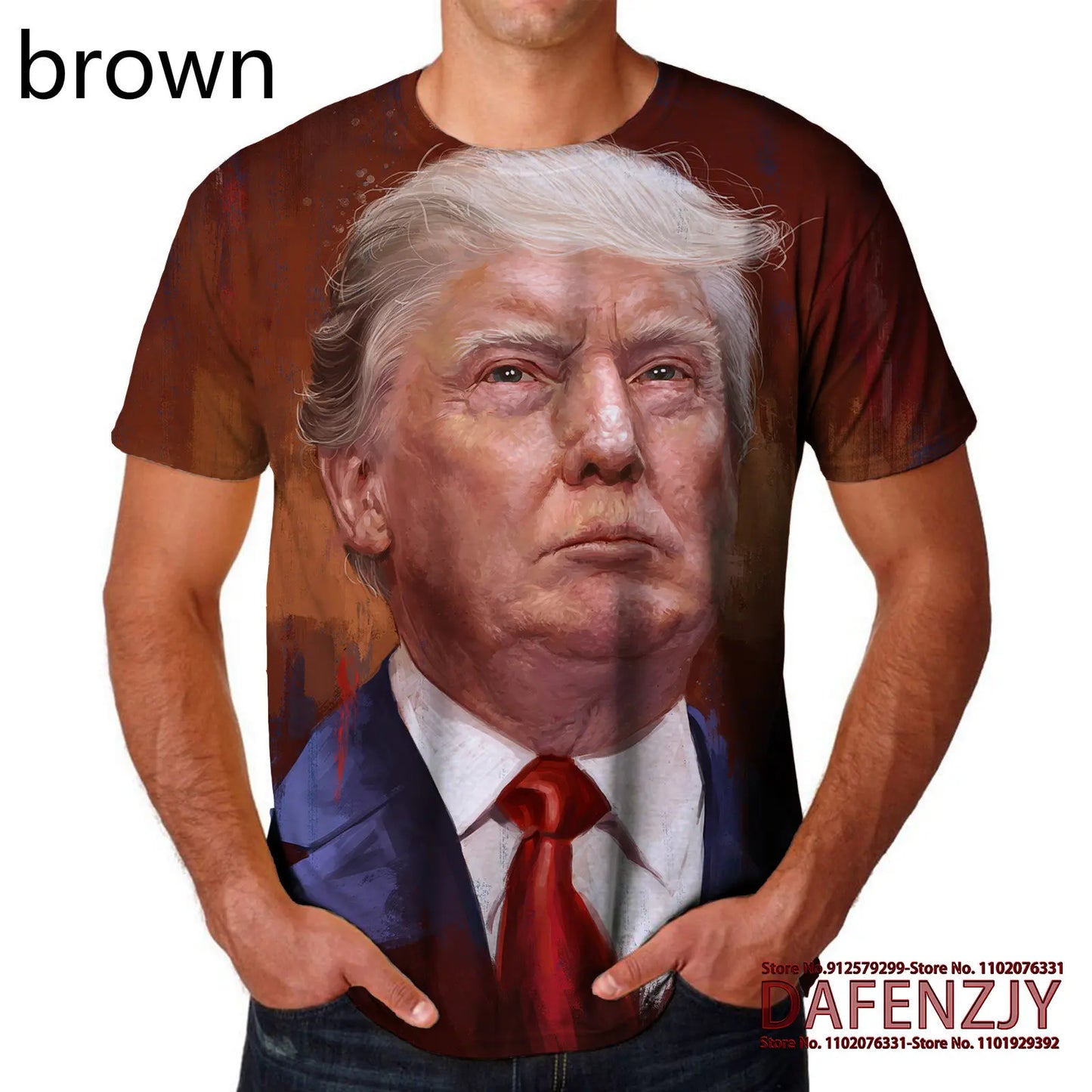 Men's Novelty 3D Print T-Shirts Trump 2025 Pattern Abstract Short Sleeve Tee