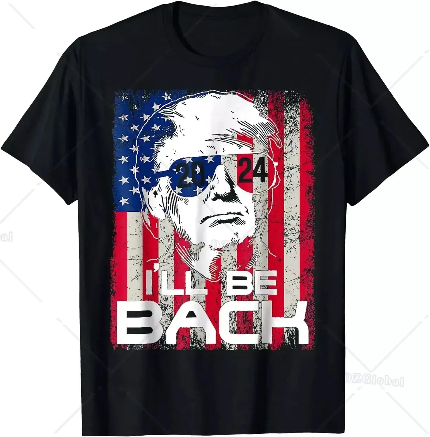 Trump 2024 I'Ll Be Back Elect Donald Trump 2024 Election Pure Cotton T-Shirt Vintage T Shirt Womens Tees Ropa Hombre Unisex