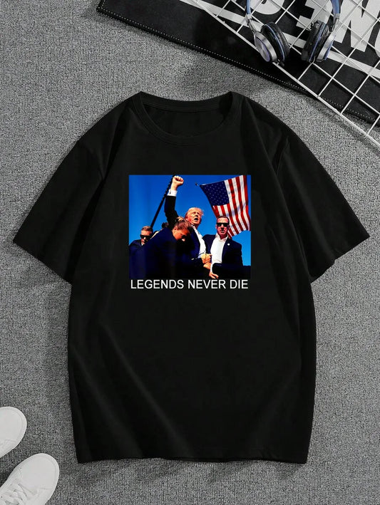 Trump‘s slogan graphic short-sleeves cotton T-shirt