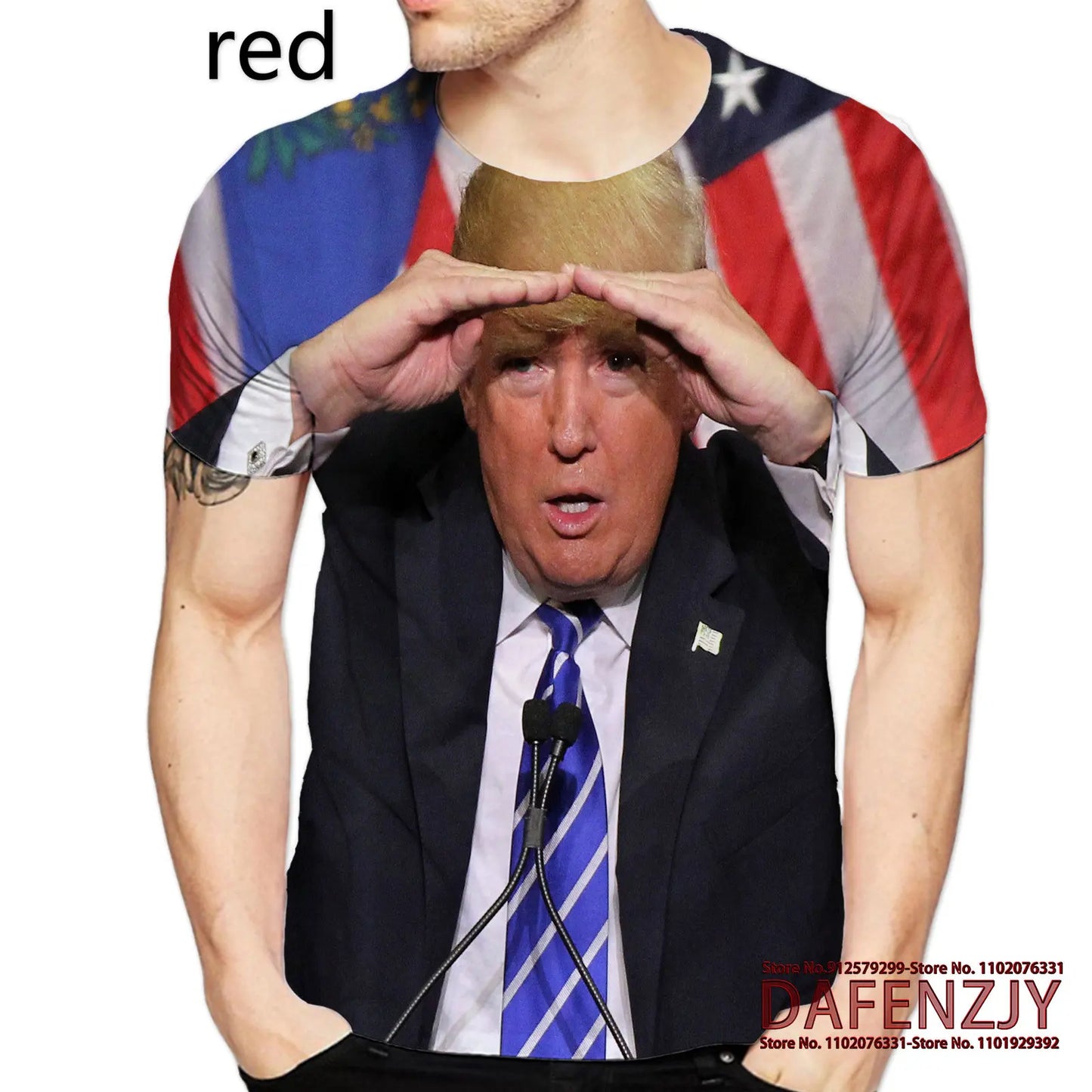 Men's Novelty 3D Print T-Shirts Trump 2025 Pattern Abstract Short Sleeve Tee