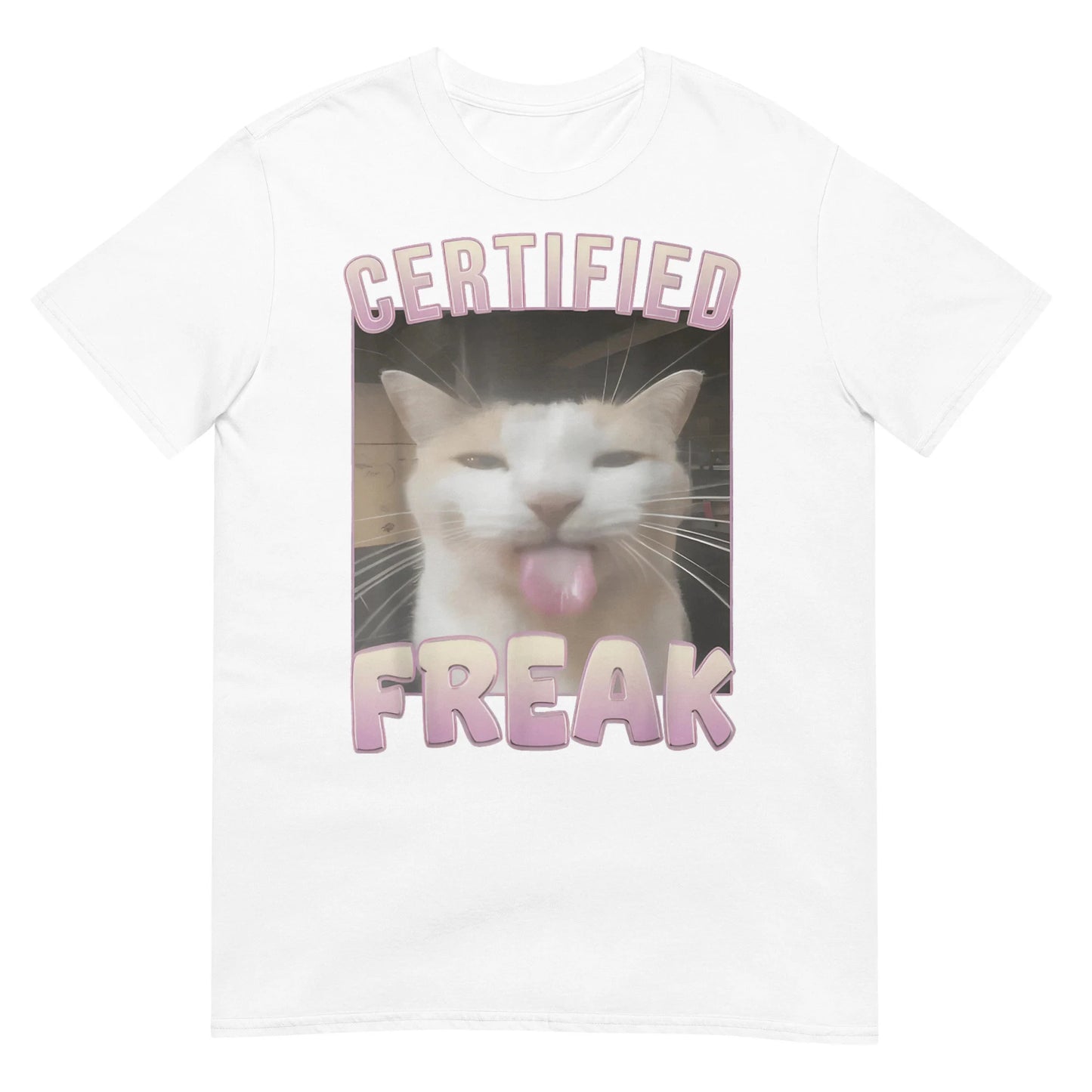 Certified Freak Funny Cat Cotton T-shirt Unisex Men Women Opium Merch Fashion Big Size Top Short Sleeve Letter Print Tee S-4xl