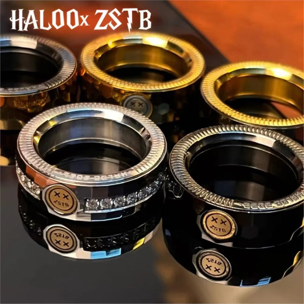 Paragraph Ring Ratchet Decompression Toy Fingertip Gyro EDC Mechanical Magnetic Push Slider