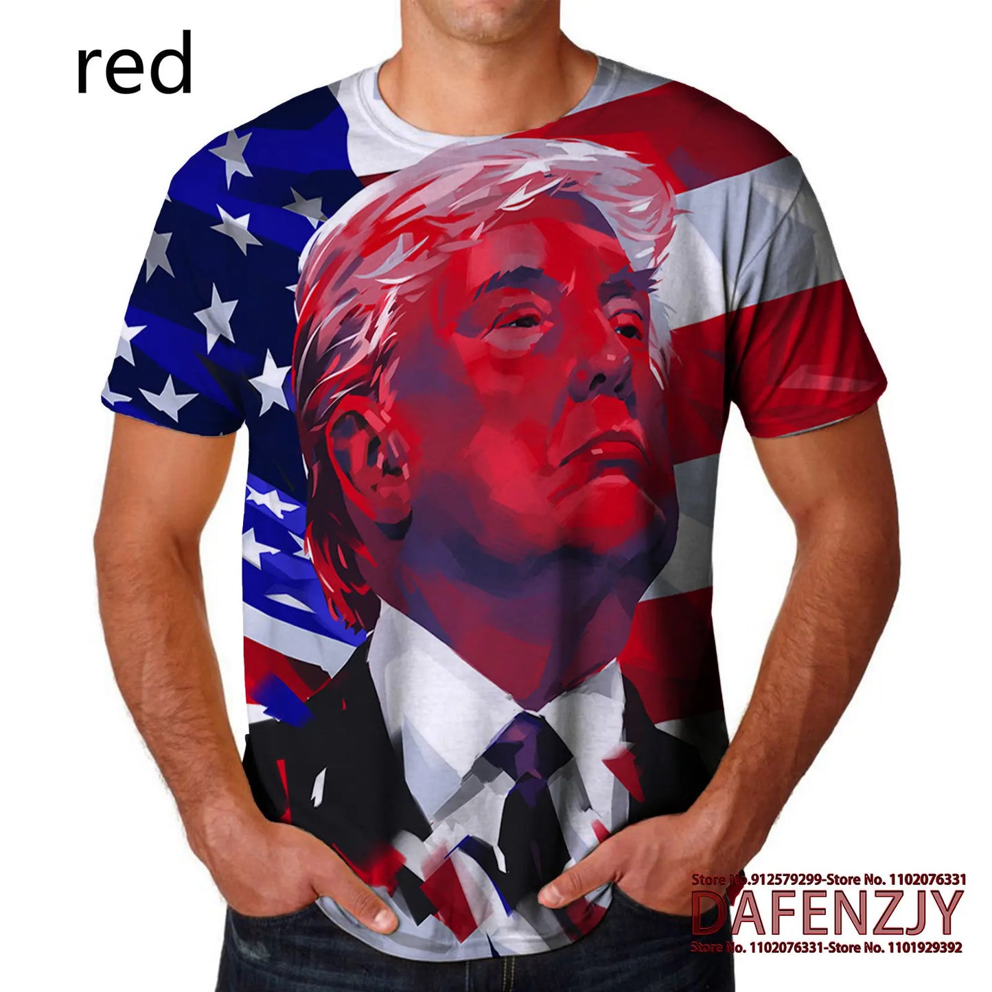 Men's Novelty 3D Print T-Shirts Trump 2025 Pattern Abstract Short Sleeve Tee