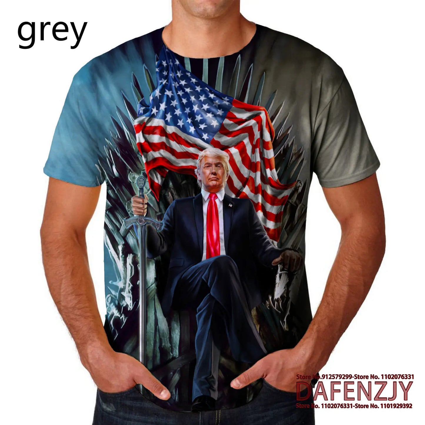 Men's Novelty 3D Print T-Shirts Trump 2025 Pattern Abstract Short Sleeve Tee