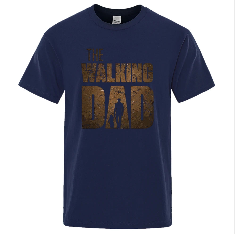 The Walking Dad Funny Street Printed T-Shirts Men Fashion Summer Tshirt Loose Oversized Cotton Short Sleeves Casual Hip Hop Tees