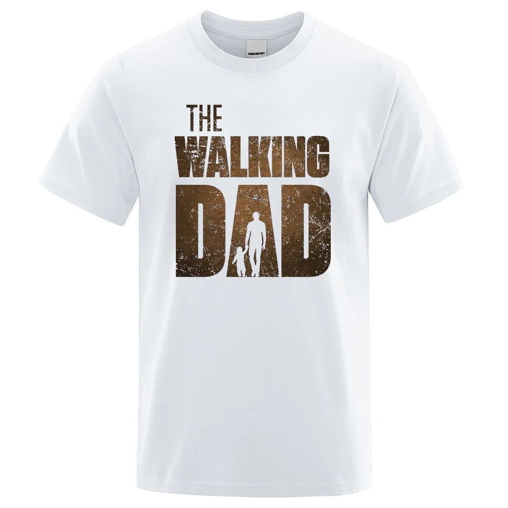 The Walking Dad Funny Street Printed T-Shirts Men Fashion Summer Tshirt Loose Oversized Cotton Short Sleeves Casual Hip Hop Tees