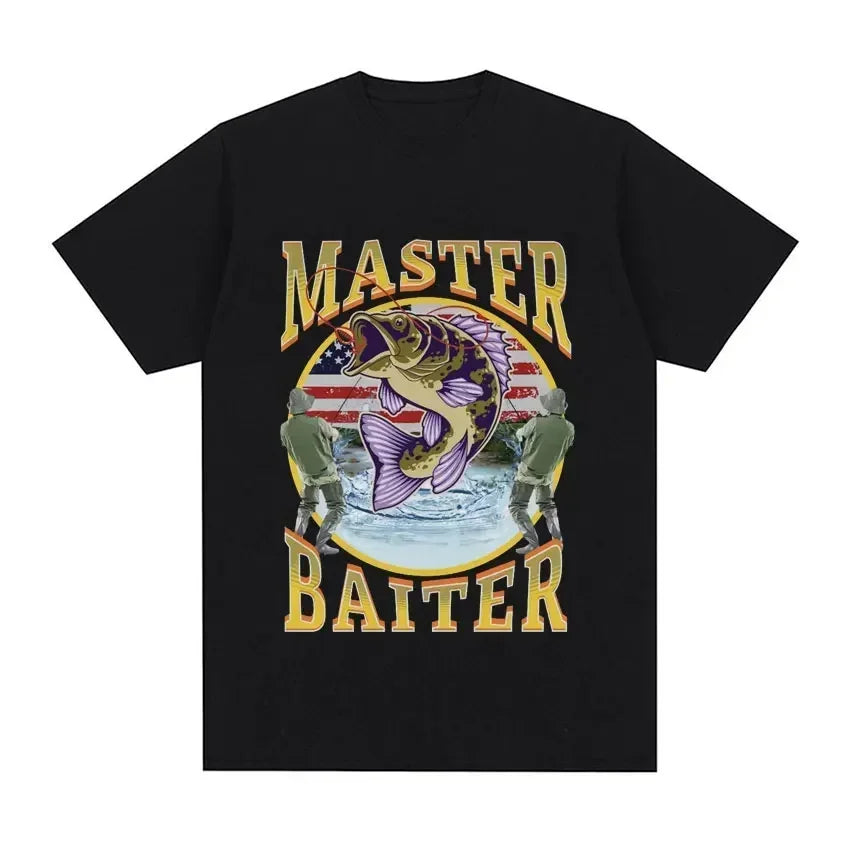 Funny Master Baiter Fishing Parody T-Shirt Summer Men Women Clothing Fashion T Shirts Short Sleeve T-shirt Tops  Women Clothing