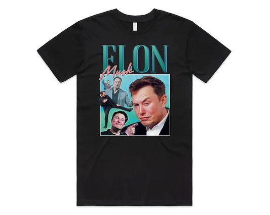 Elon Musk Homage T-shirt Tee Top Funny Meme Icon Legend 90's 80's