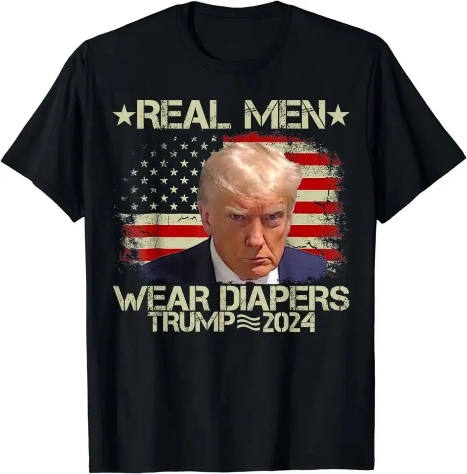 2024 Donald Trump President America  Casual USA Leisure O-neck Style Print Loose Camisetas T-shirt Hip Hop Street T-shirts 01336