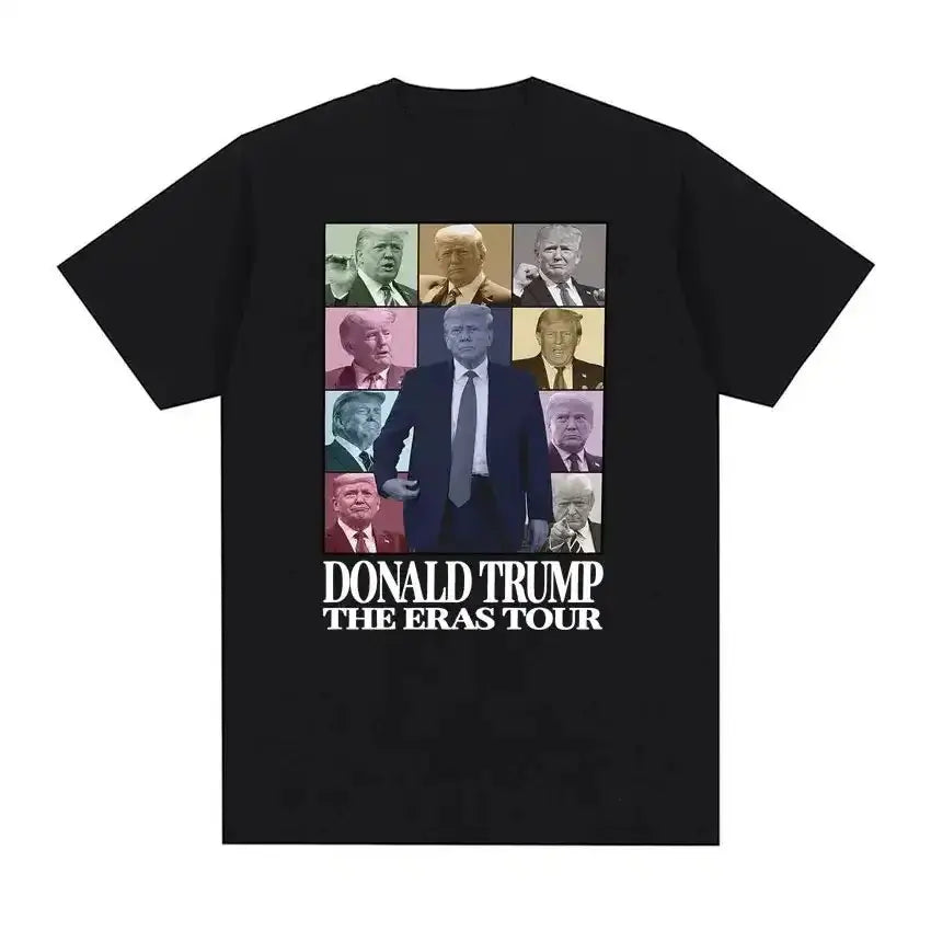 2024 Donald Trump President America  Casual USA Leisure O-neck Style Print Loose Camisetas T-shirt Hip Hop Street T-shirts 01336